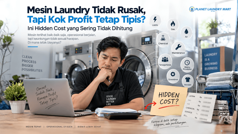 Mesin Laundry Tidak Rusak, Tapi Kok Profit Tetap Tipis? Ini Hidden Cost yang Sering Tidak Dihitung!