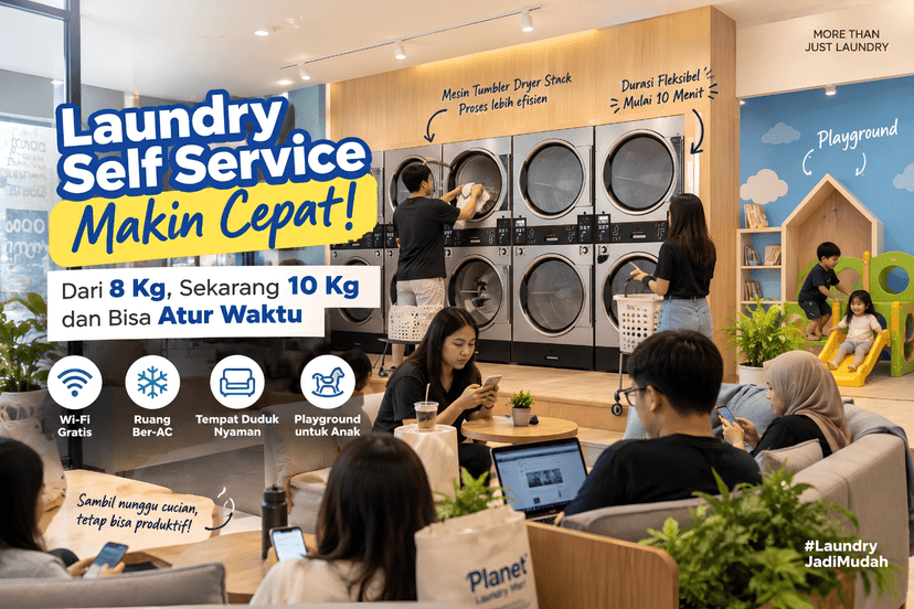 Laundry Self Service Makin Cepat: Dari 8 Kg, Sekarang 10 Kg dan Bisa Atur Waktu, Ini Jawabannya